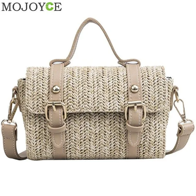 2018 Summer New Small Straw Bags Female Messnger Bag Retro Crossbody Bag Braided Handbags Solid Retro Rattan Beach Shoulder Bags