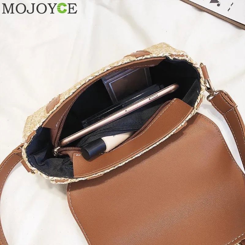 2018 Summer New Small Straw Bags Female Messnger Bag Retro Crossbody Bag Braided Handbags Solid Retro Rattan Beach Shoulder Bags