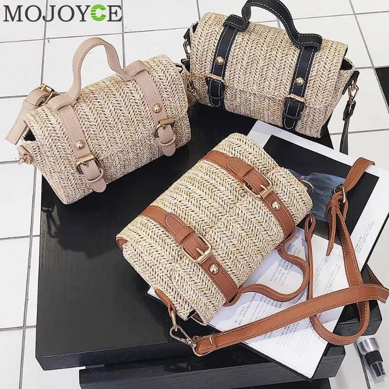 2018 Summer New Small Straw Bags Female Messnger Bag Retro Crossbody Bag Braided Handbags Solid Retro Rattan Beach Shoulder Bags