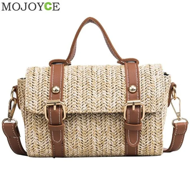 2018 Summer New Small Straw Bags Female Messnger Bag Retro Crossbody Bag Braided Handbags Solid Retro Rattan Beach Shoulder Bags