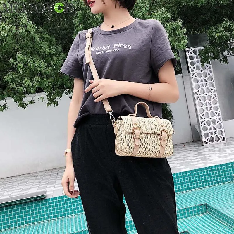 2018 Summer New Small Straw Bags Female Messnger Bag Retro Crossbody Bag Braided Handbags Solid Retro Rattan Beach Shoulder Bags