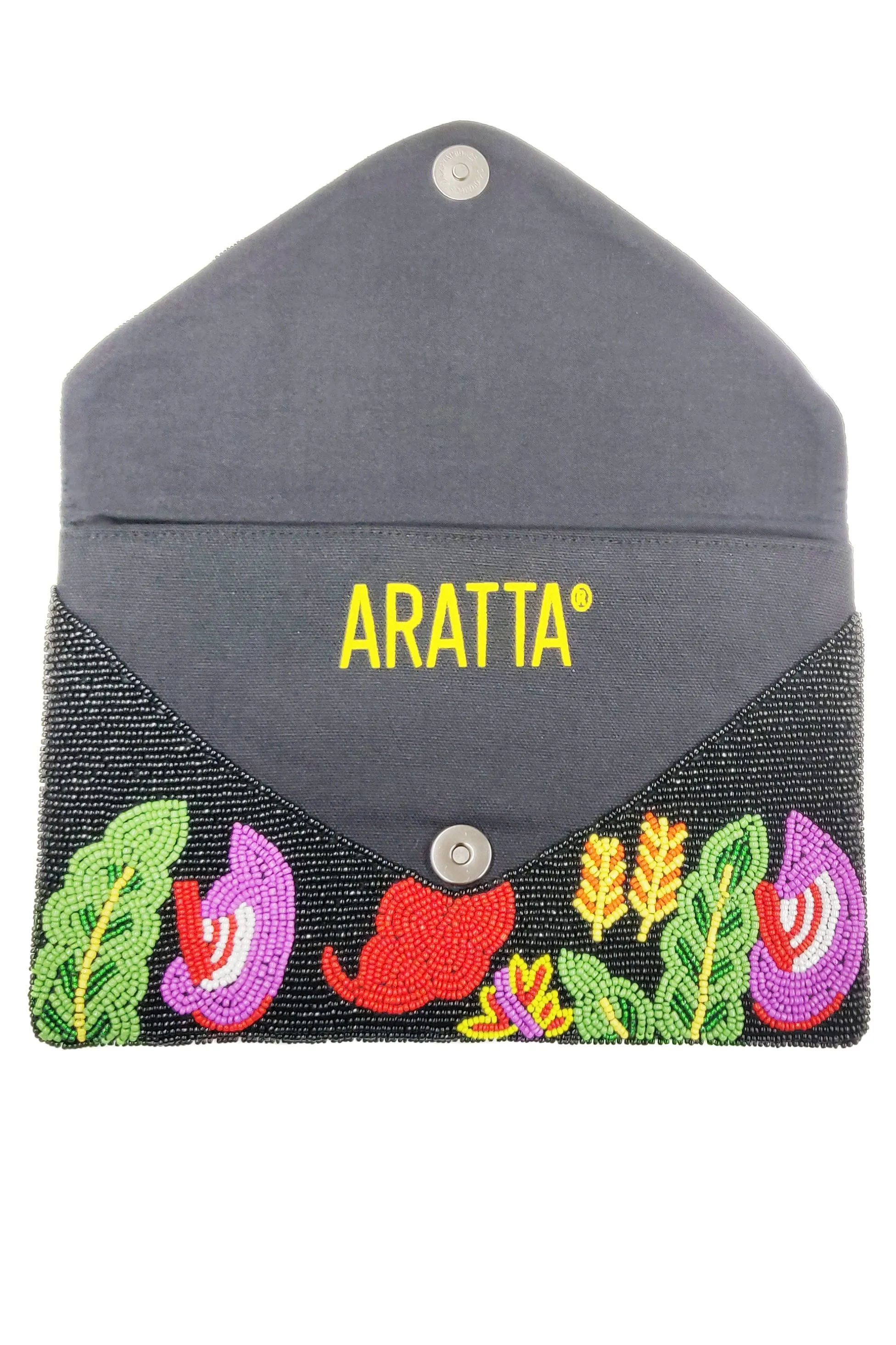 Aratta, Fantasy Hand Embellished Clutch in Tropical Night