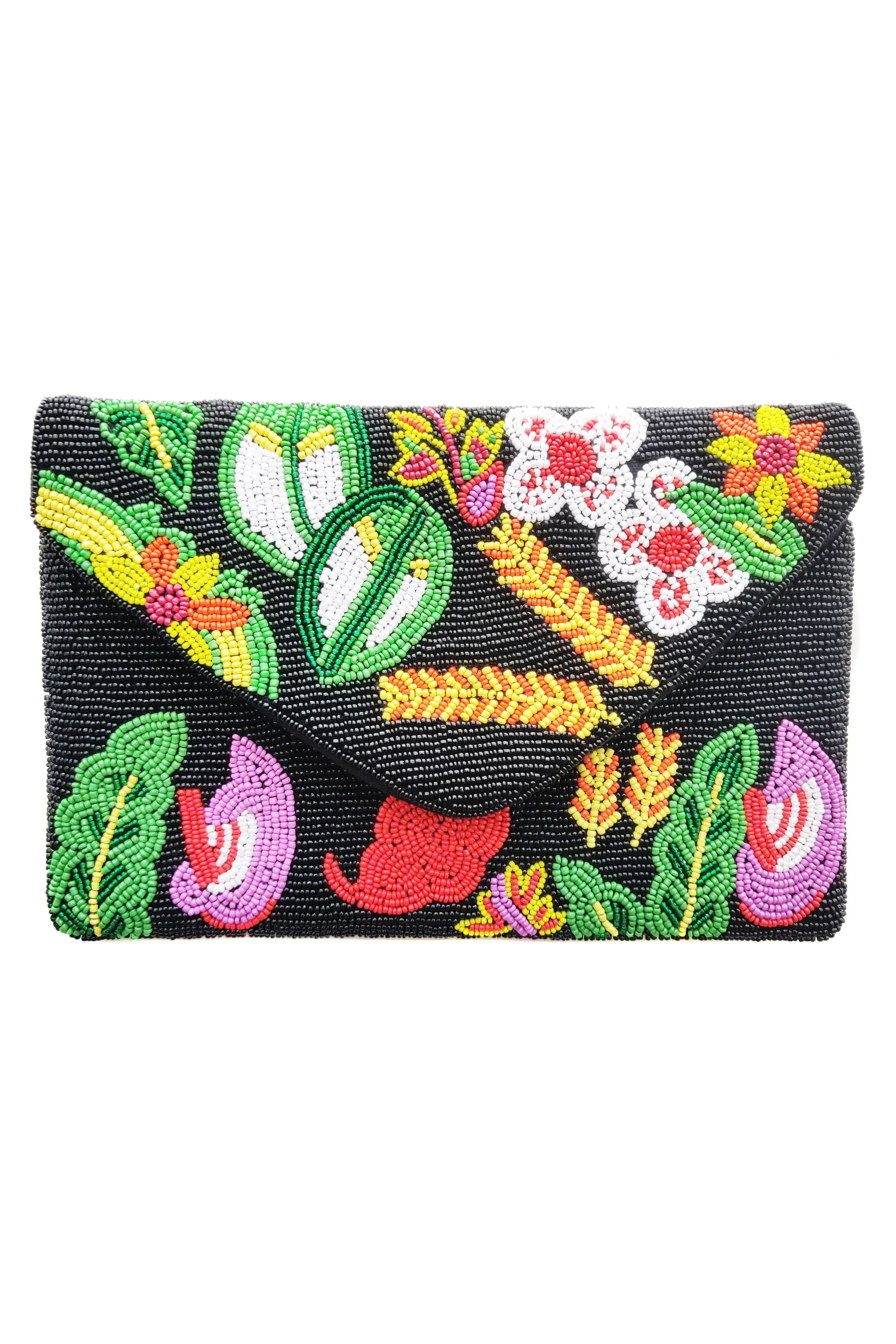Aratta, Fantasy Hand Embellished Clutch in Tropical Night