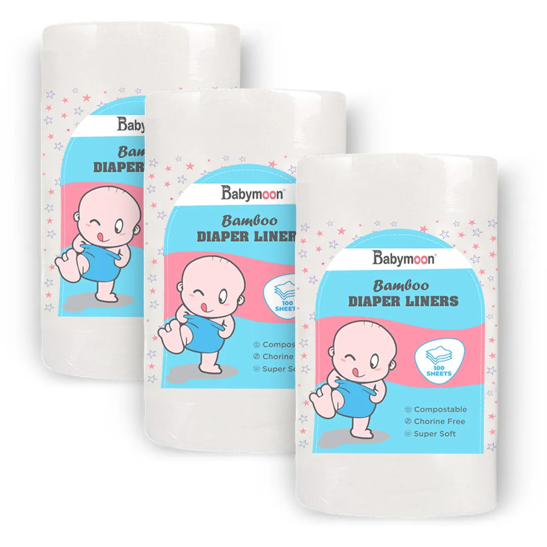 Babymoon Disposable Flushable Diaper Liners | Biodegradable Bamboo Nappy Diaper Liners