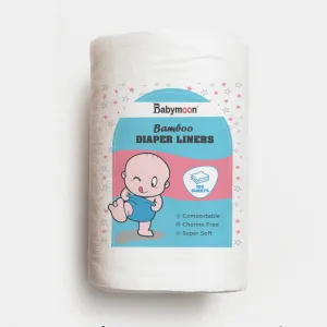 Babymoon Disposable Flushable Diaper Liners | Biodegradable Bamboo Nappy Diaper Liners