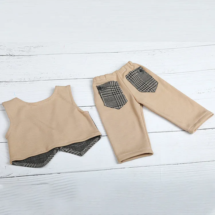 Babymoon | Set of 2 | Waist Coat And Pant Set | Baby Photoshoot props | Costume | 0-3 Months | Brown