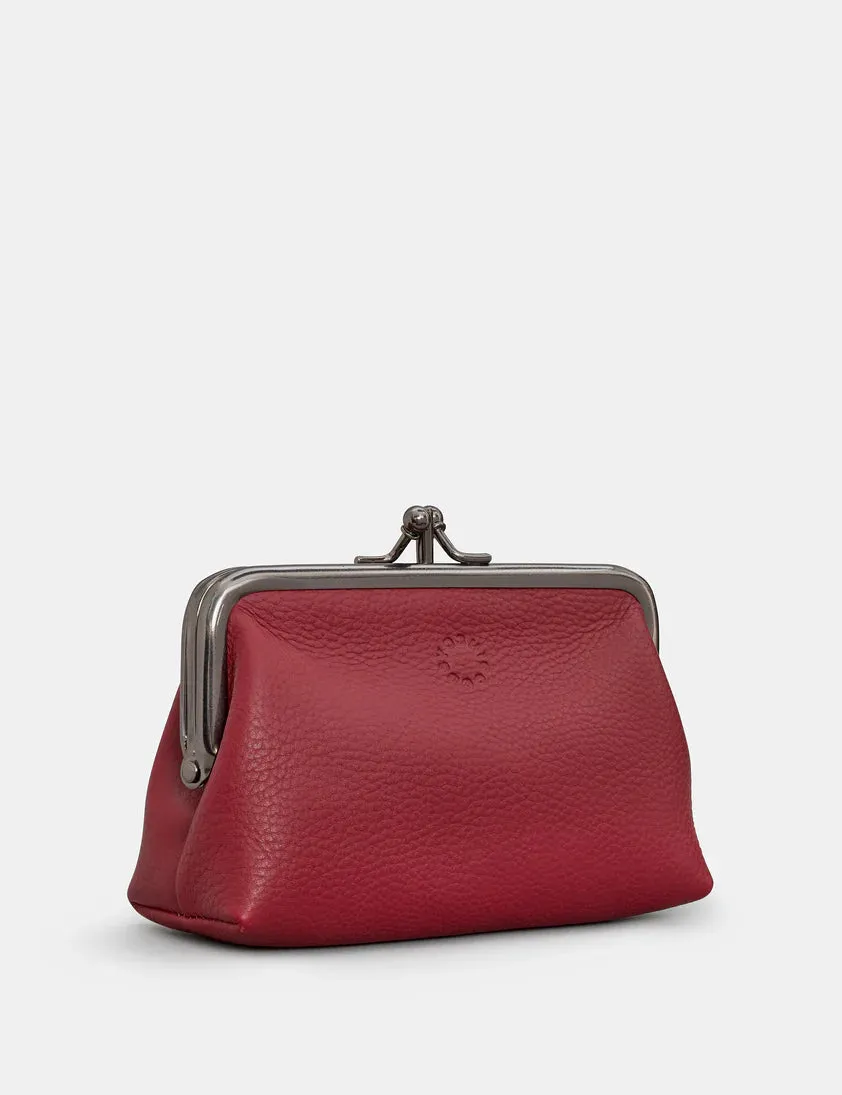 Cherry Red Aubrey Triple Frame Purse