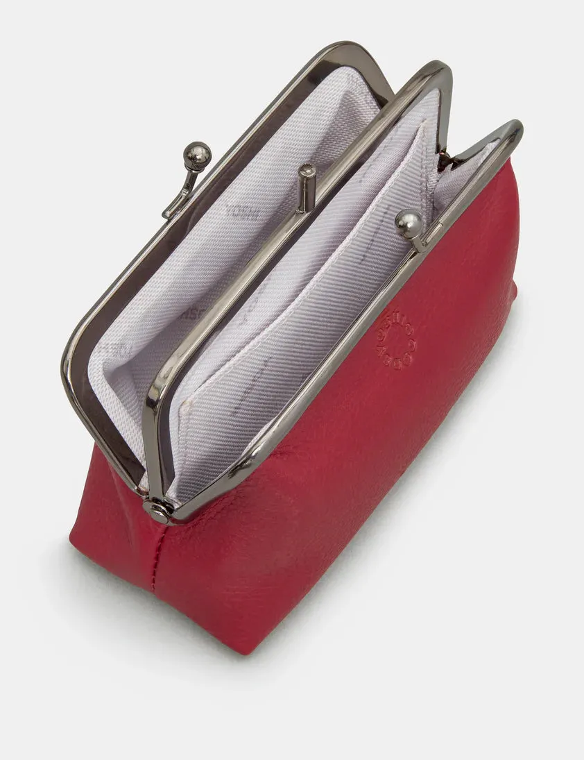 Cherry Red Aubrey Triple Frame Purse