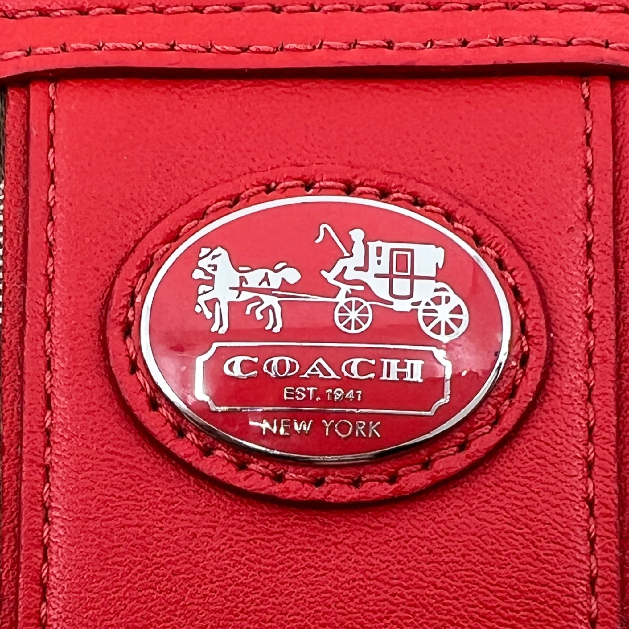 Coach Red Leather & Canvas Legacy Swingpack Crossbody Bag