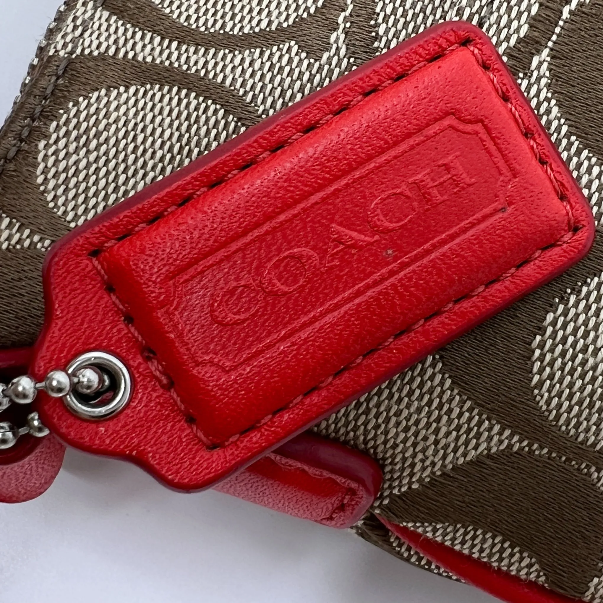 Coach Red Leather & Canvas Legacy Swingpack Crossbody Bag