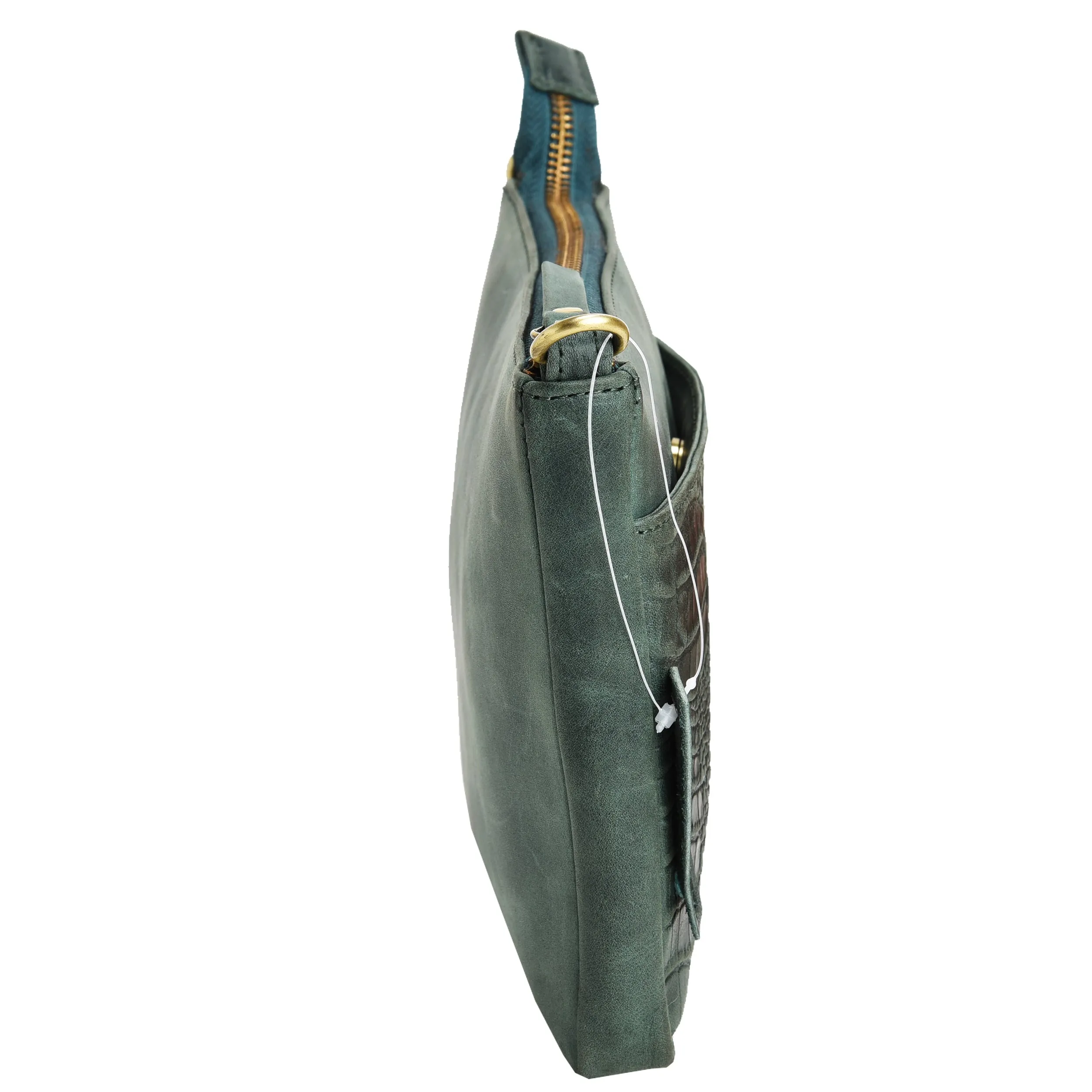 Croc Vipera Embossed Leather Clutch #LB575 Green