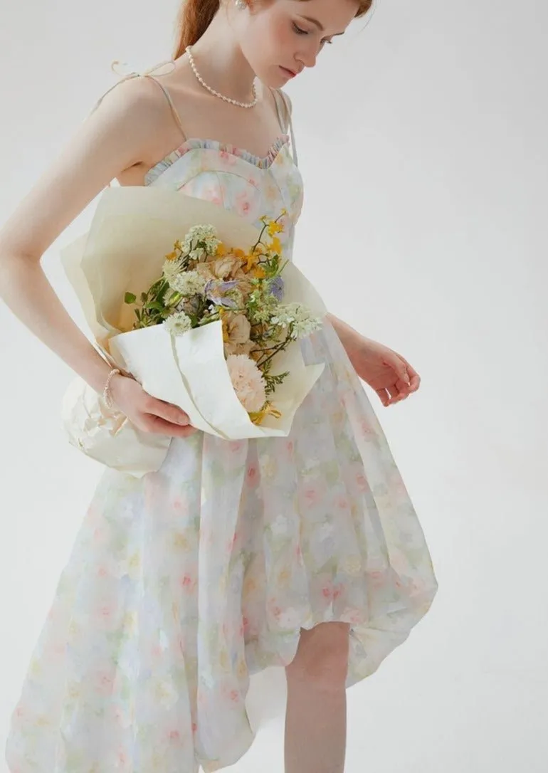 FLORAL SUSPENDER BUD DRESS