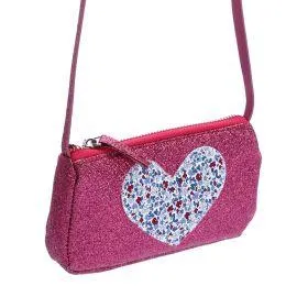 Glitter Purse with Heart Applique