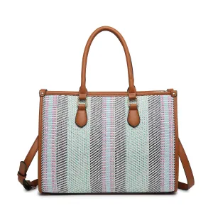 Jen & Co. Chelsea Structured Satchel In Multi Color Stripe