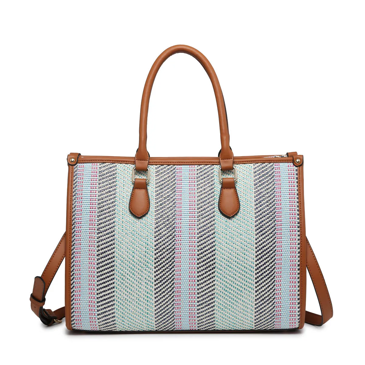 Jen & Co. Chelsea Structured Satchel In Multi Color Stripe