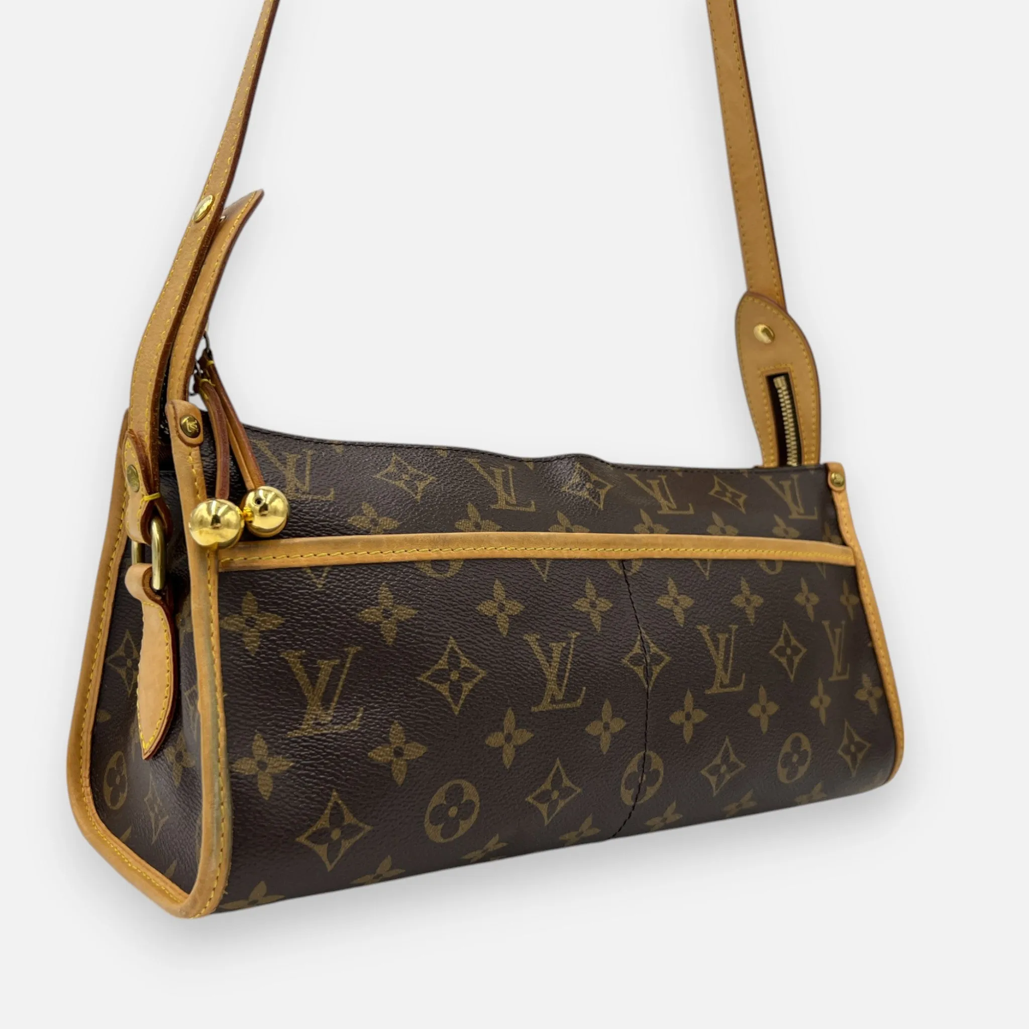 Louis Vuitton Vintage Popincourt Monogram Coated Canvas & Leather Crossbody Bag