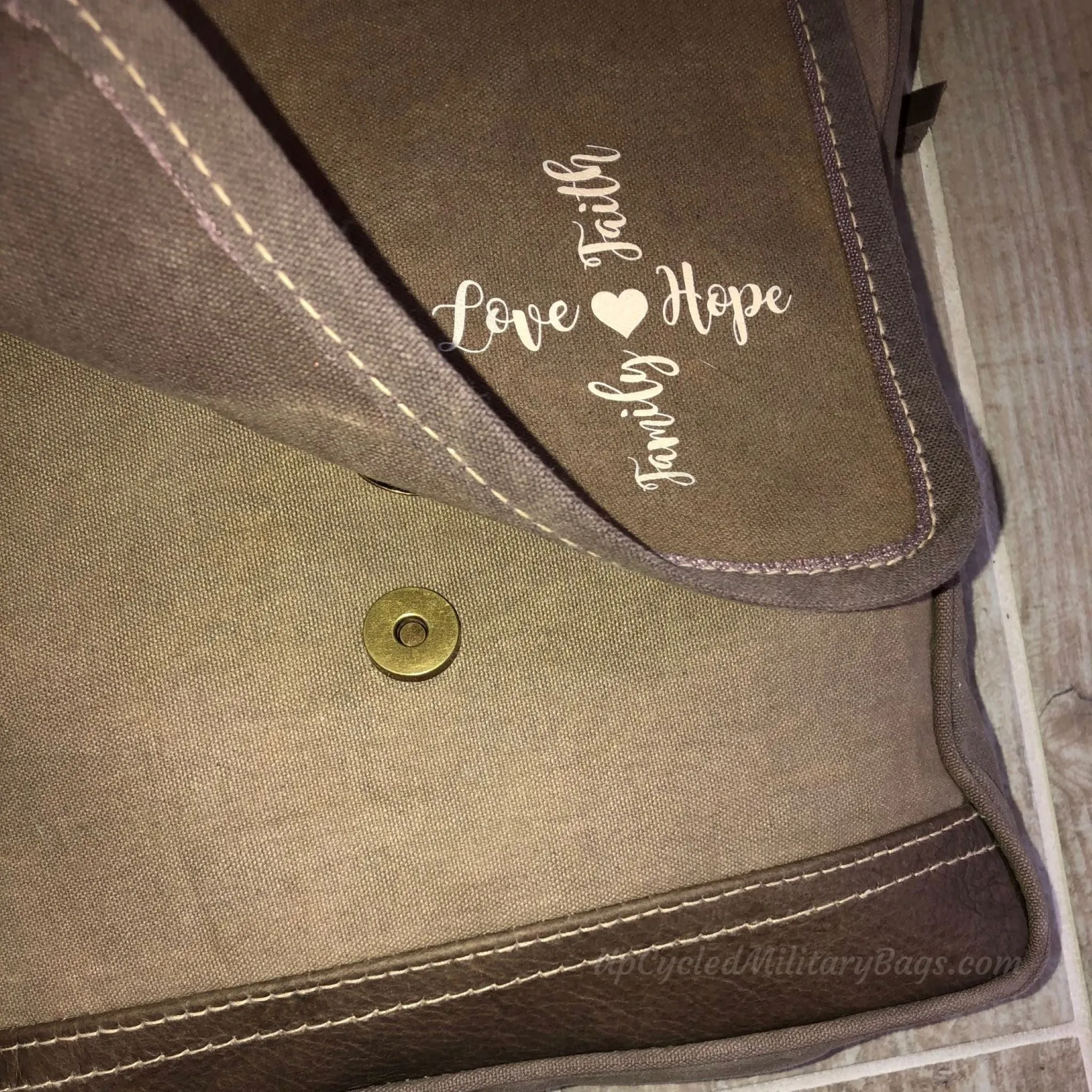 Love Hope Faith Family Sustainable Purse Small Messenger Crossbody Bag