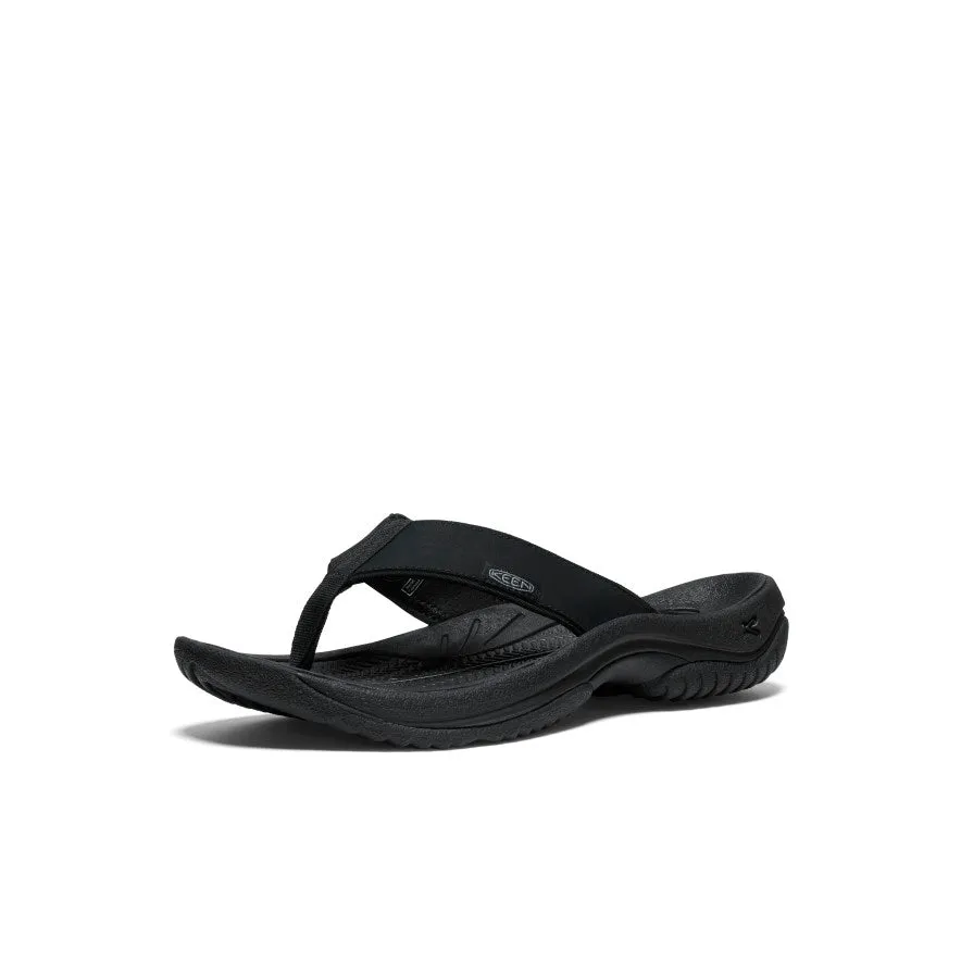 Men's Kona Leather Flip-Flop  |  Black/Steel Grey