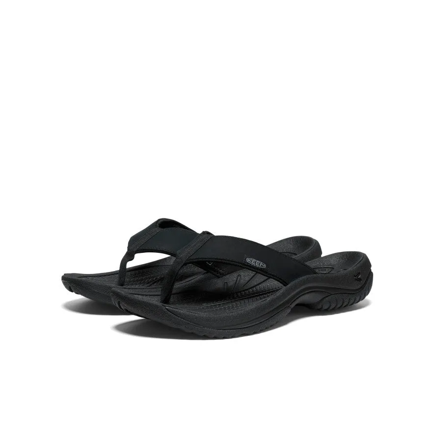 Men's Kona Leather Flip-Flop  |  Black/Steel Grey