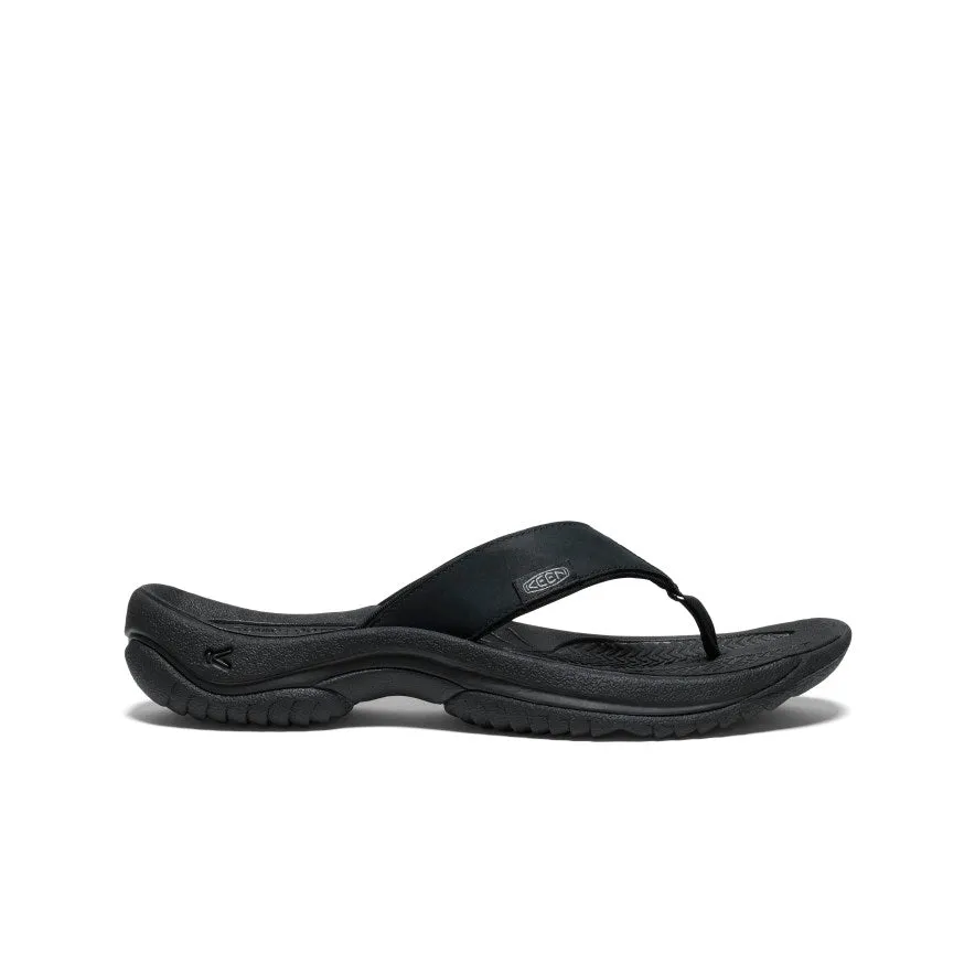 Men's Kona Leather Flip-Flop  |  Black/Steel Grey