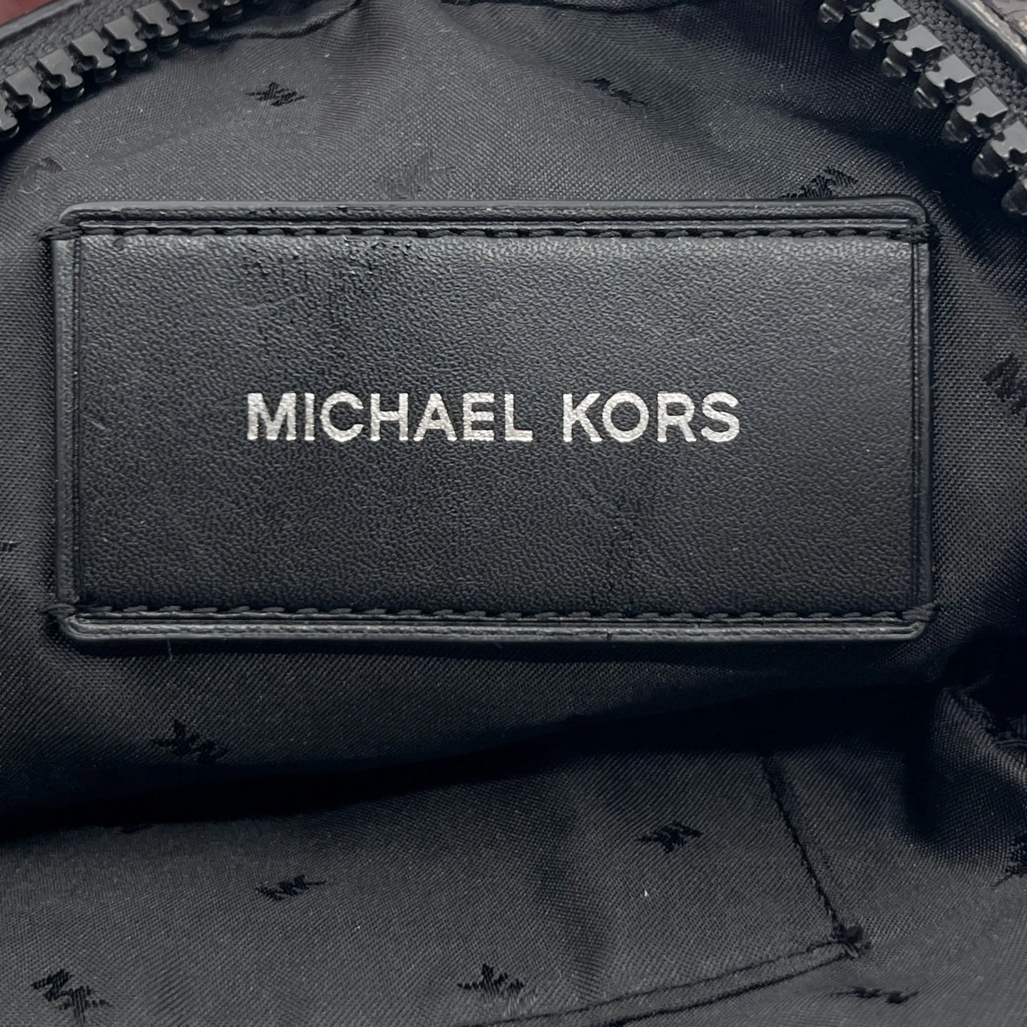 Michael Kors Black Faux Leather Logo Crossbody Bag