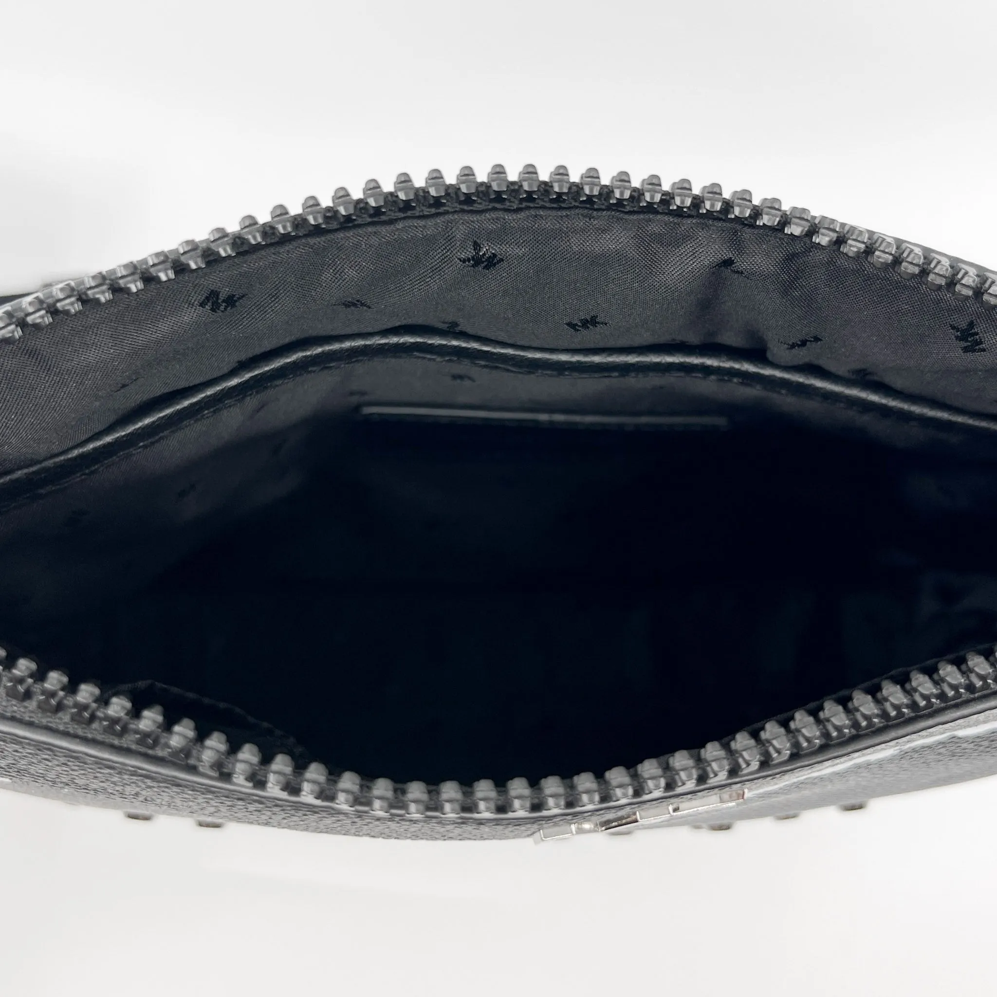 Michael Kors Black Faux Leather Logo Crossbody Bag