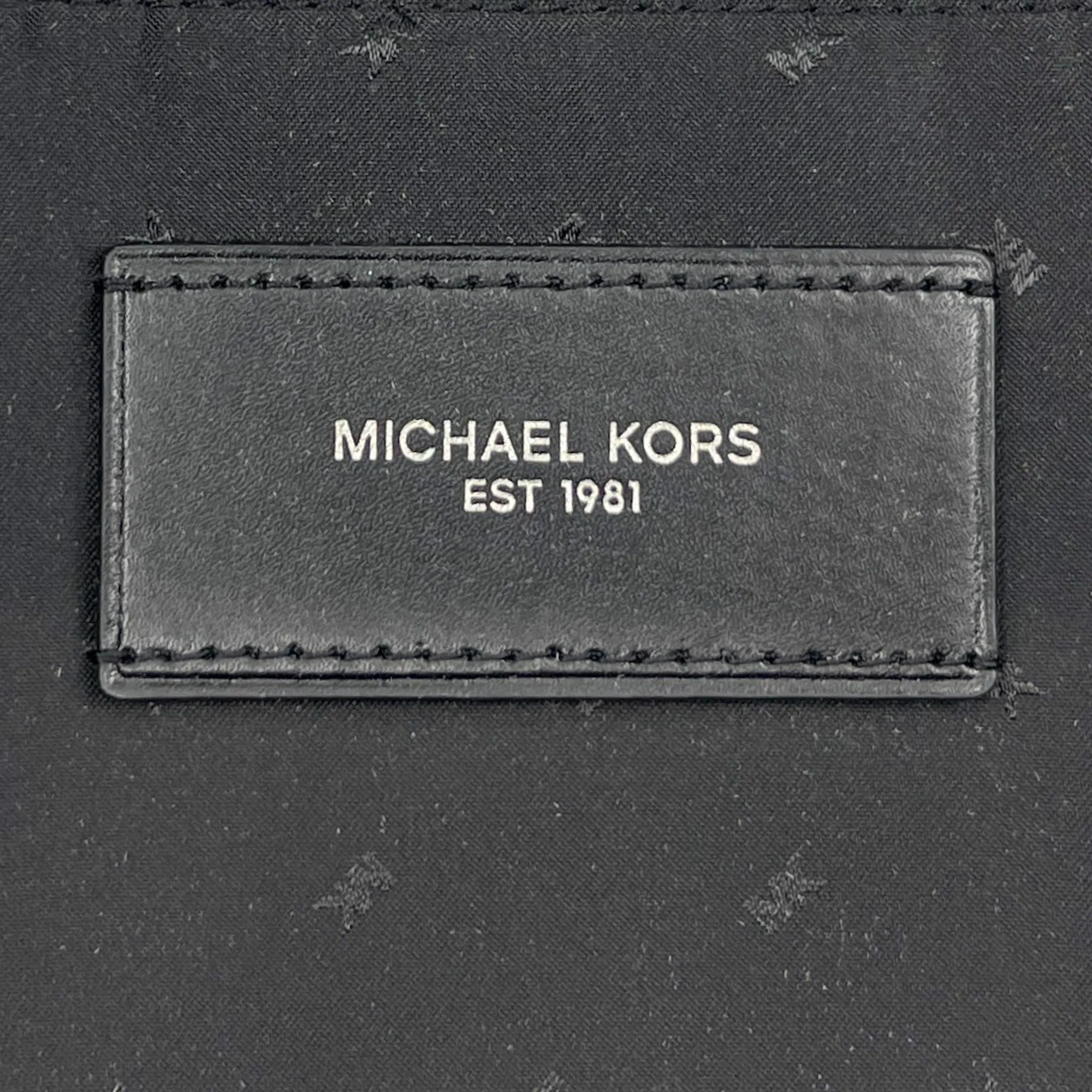 Michael Kors Black Faux Leather Logo Crossbody Bag