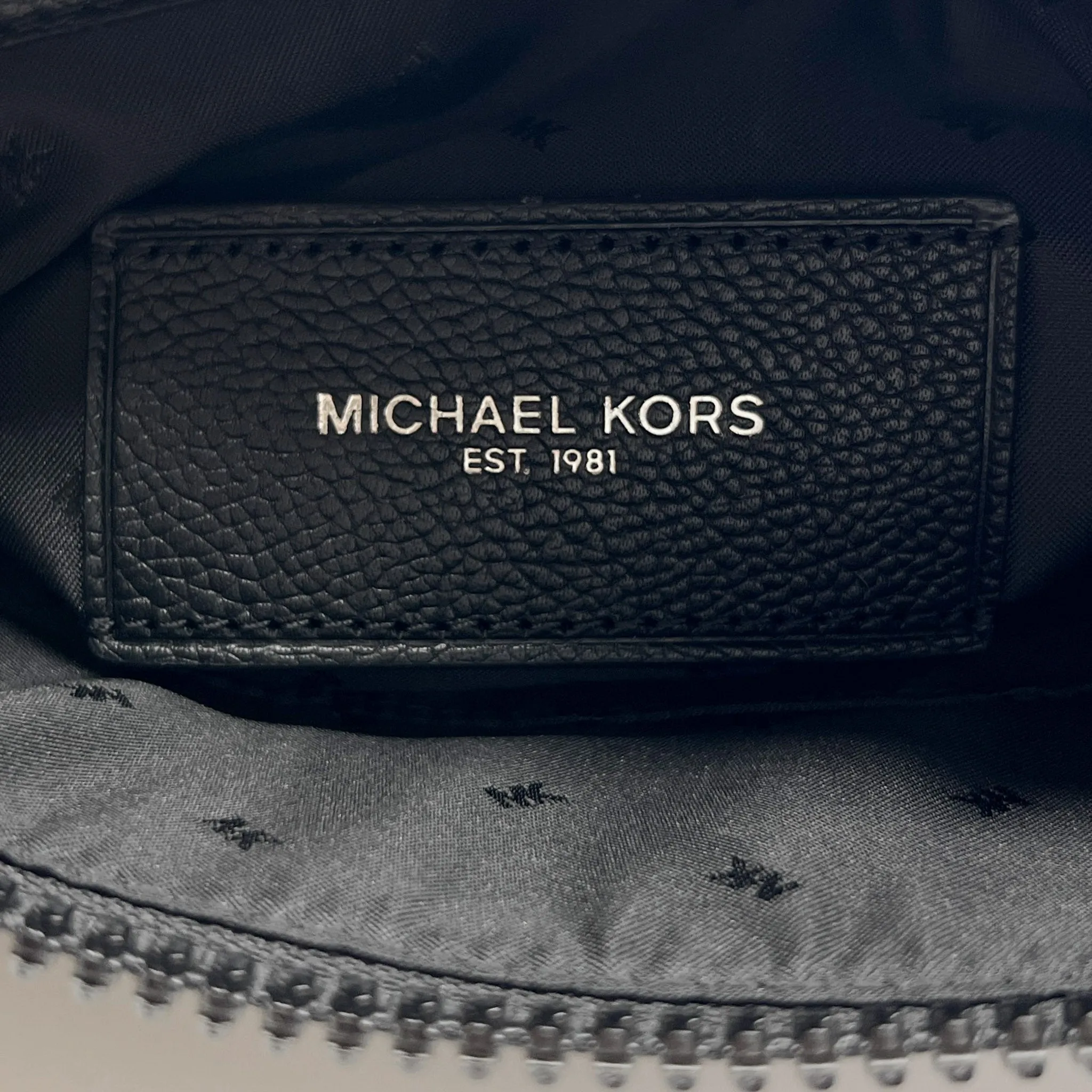 Michael Kors Black Faux Leather Logo Crossbody Bag