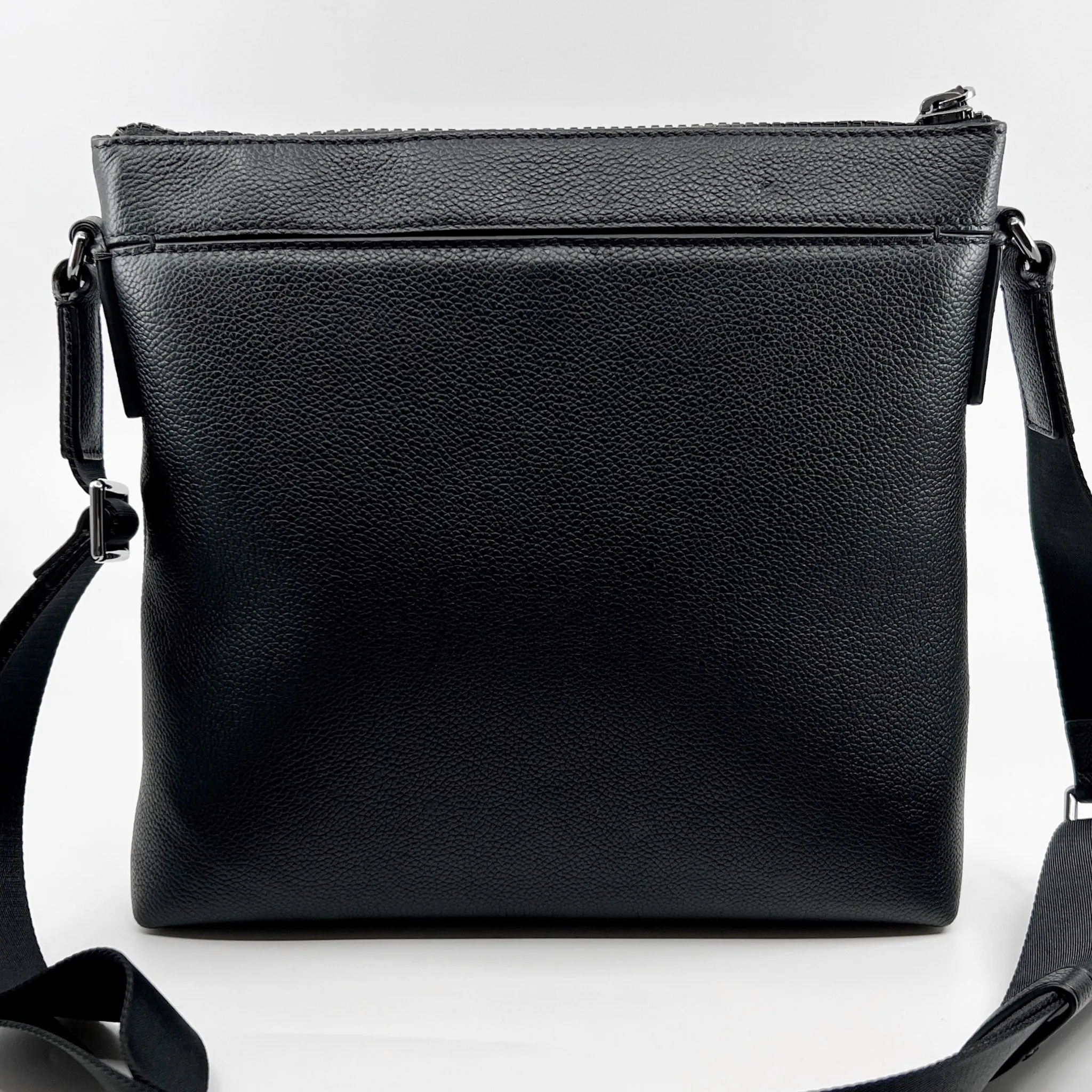 Michael Kors Black Faux Leather Logo Crossbody Bag