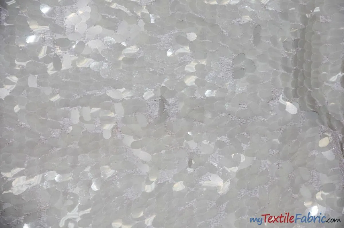 Raindrop Sequins Fabric | Transparent Oval Sequins Fabric | 52" Wide | Two Colors |