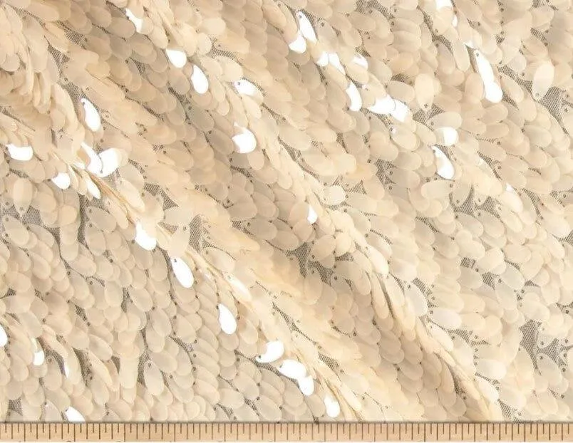Raindrop Sequins Fabric | Transparent Oval Sequins Fabric | 52" Wide | Two Colors |