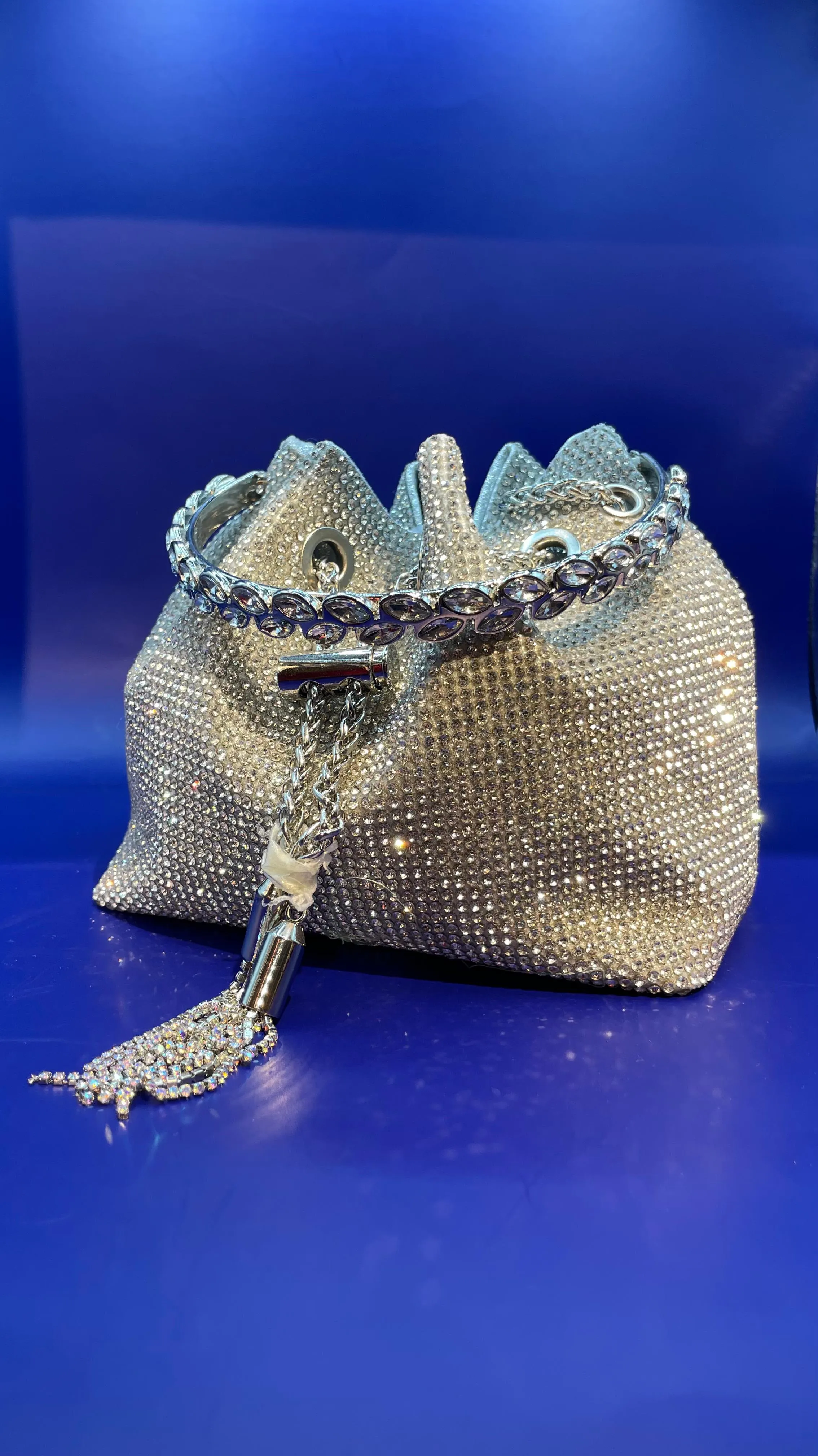 Sparkling Rhinestone Drawstring Bag
