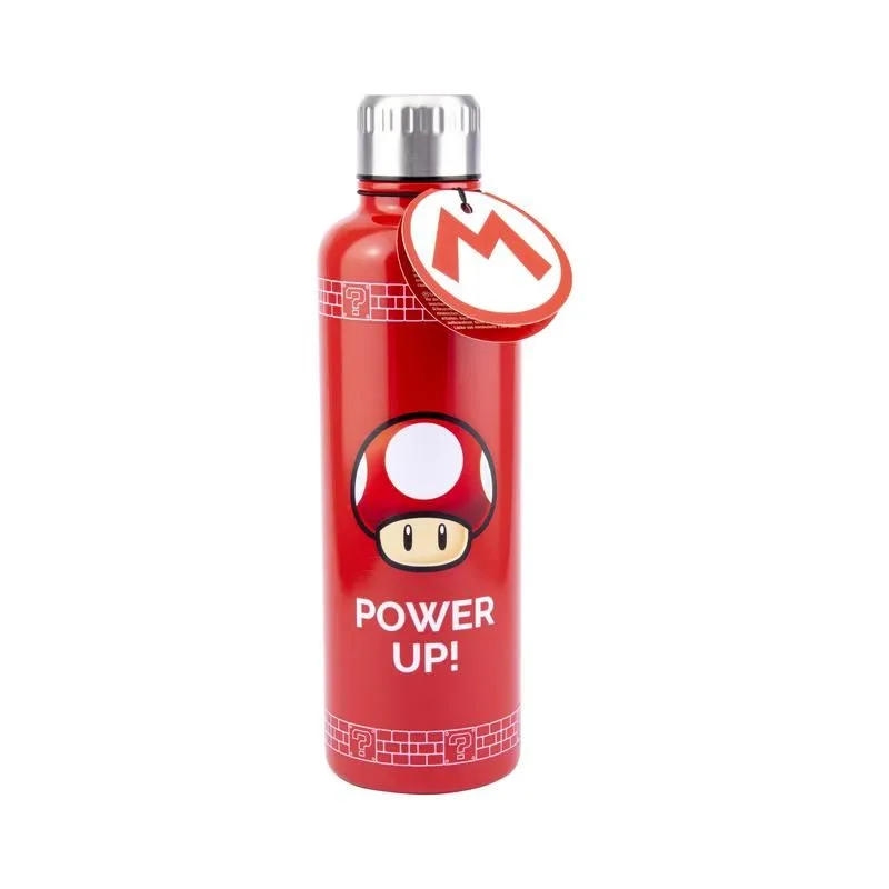 Super Mario Brothers Power Up Mushroom 16 Oz. Double-Walled Stainless Steel Water Bottle