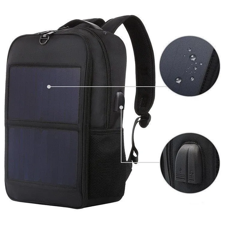 Travel Outdoor Waterproof Nylon Solar Charging Backpack