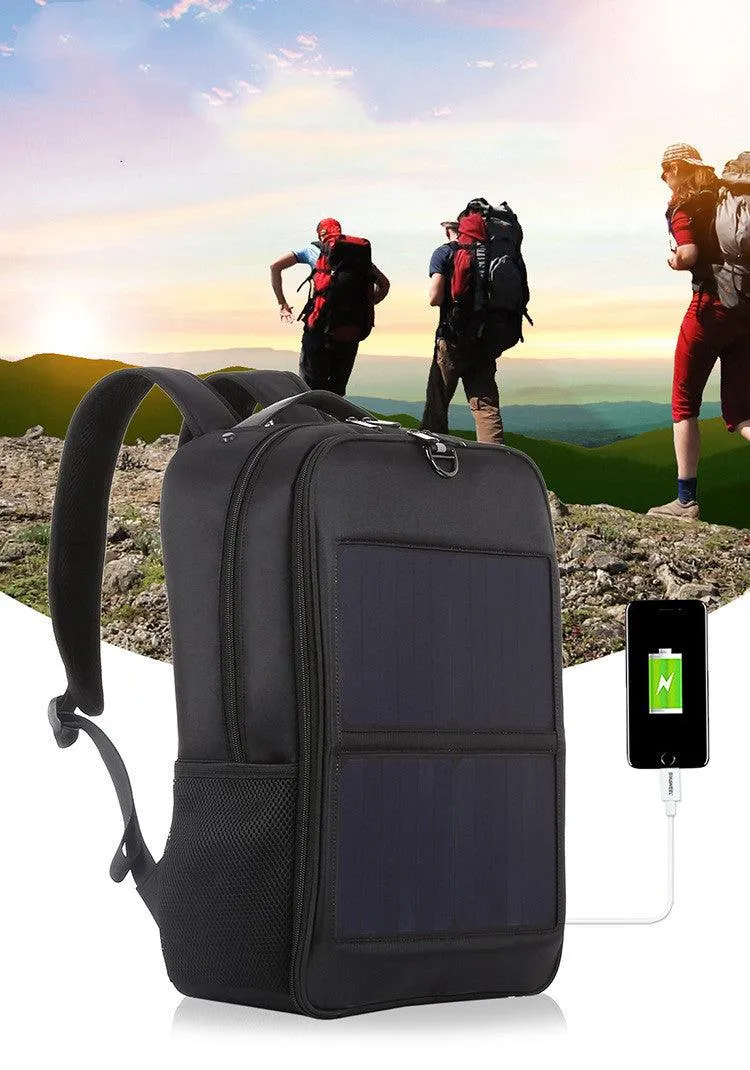Travel Outdoor Waterproof Nylon Solar Charging Backpack